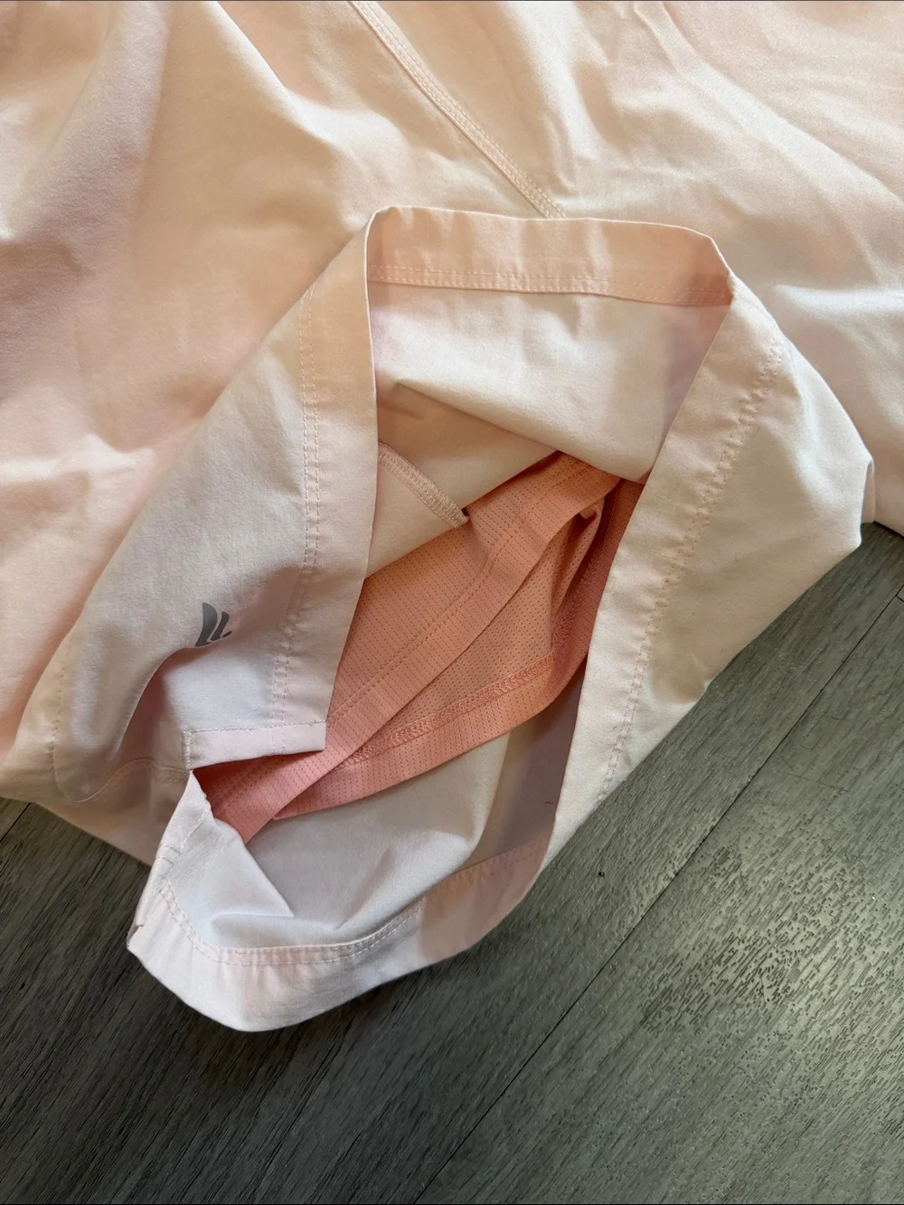 $70 Fabletics The Fundamental Short II Lined 5in in pink buttercream M